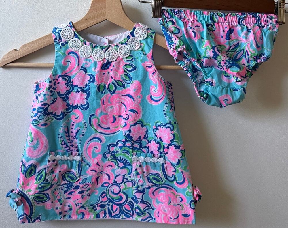 Lilly Pulitzer baby lilly shift dress jungle sunrise size 18-24M